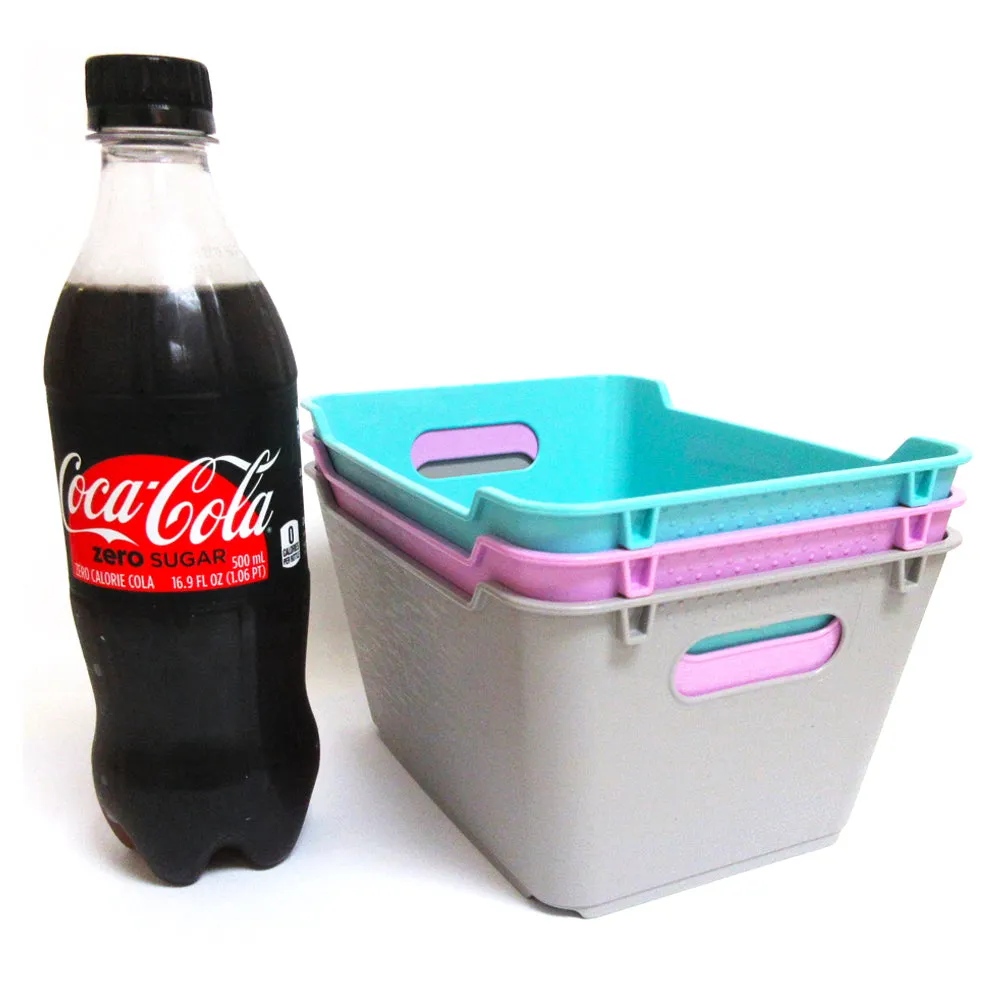 6 Pack Mini Bin Storage Container Baskets Organizers Small Trays Shelve Desk Set