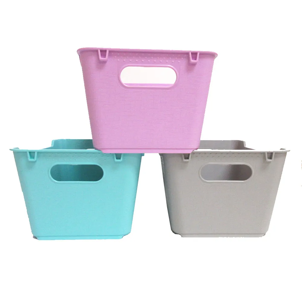 6 Pack Mini Bin Storage Container Baskets Organizers Small Trays Shelve Desk Set