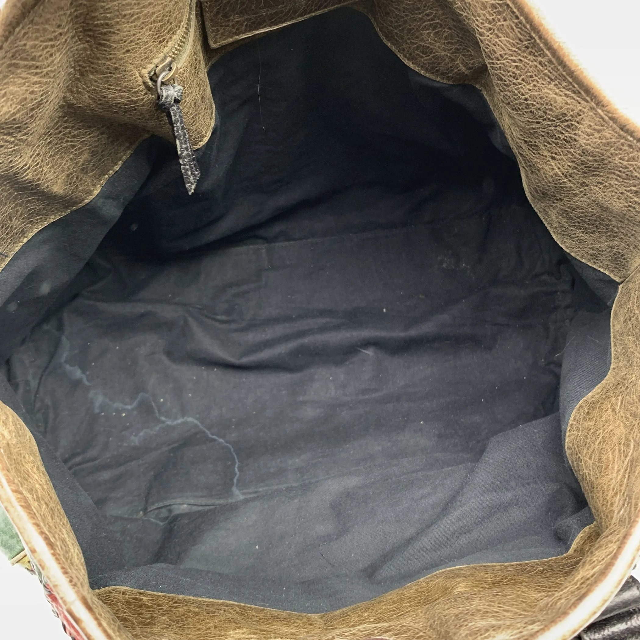 BALENCIAGA Multicolor Leather Patchwork Large Sunday Tote Bag