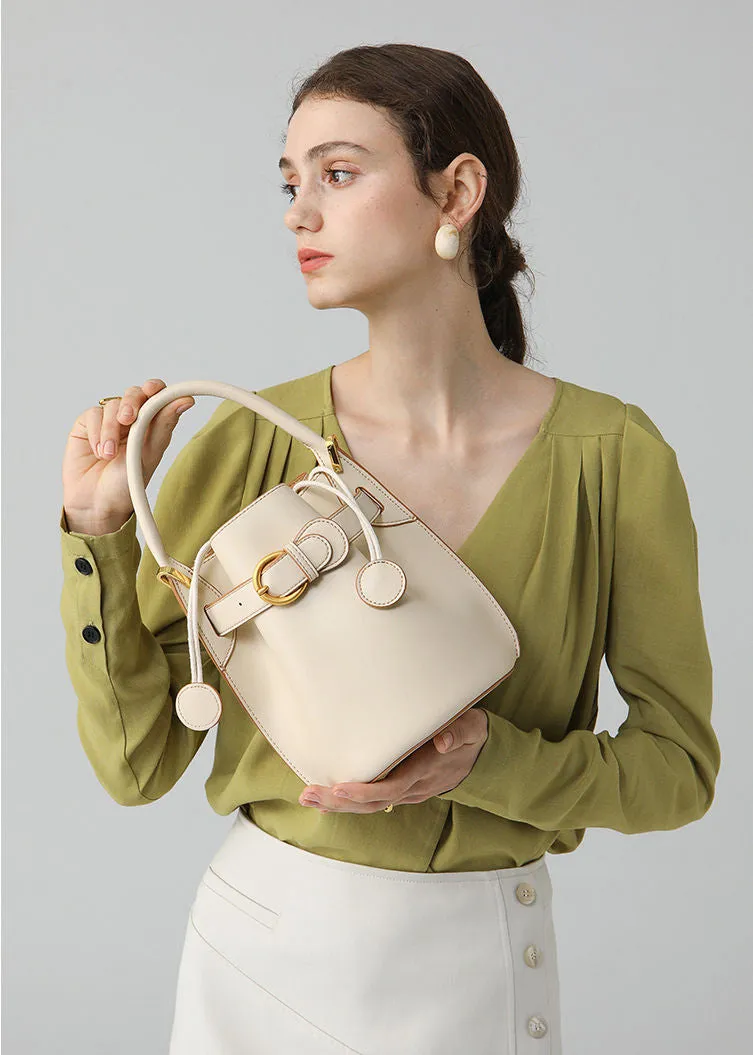 Belted Buckle Bucket Bag