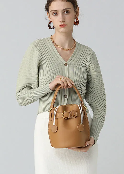 Belted Buckle Bucket Bag