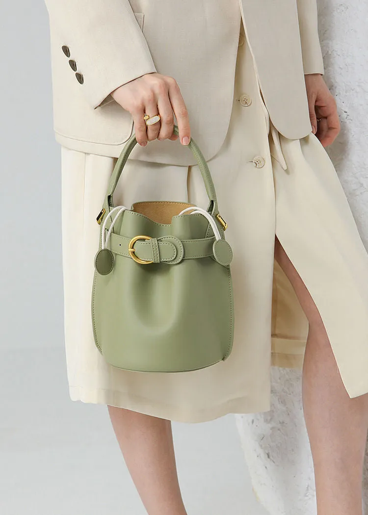 Belted Buckle Bucket Bag