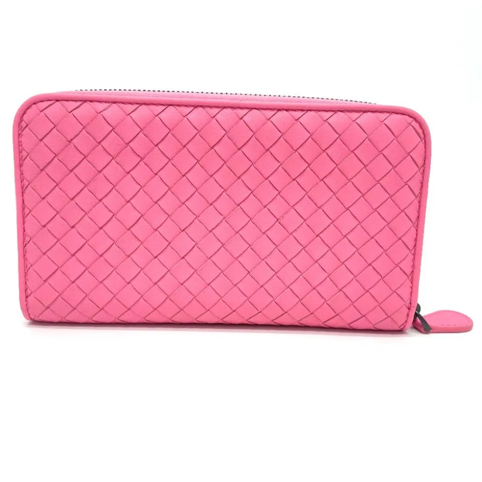 BOTTEGA VENETA INTRECCIATO LEATHER LONG ZIP WALLET