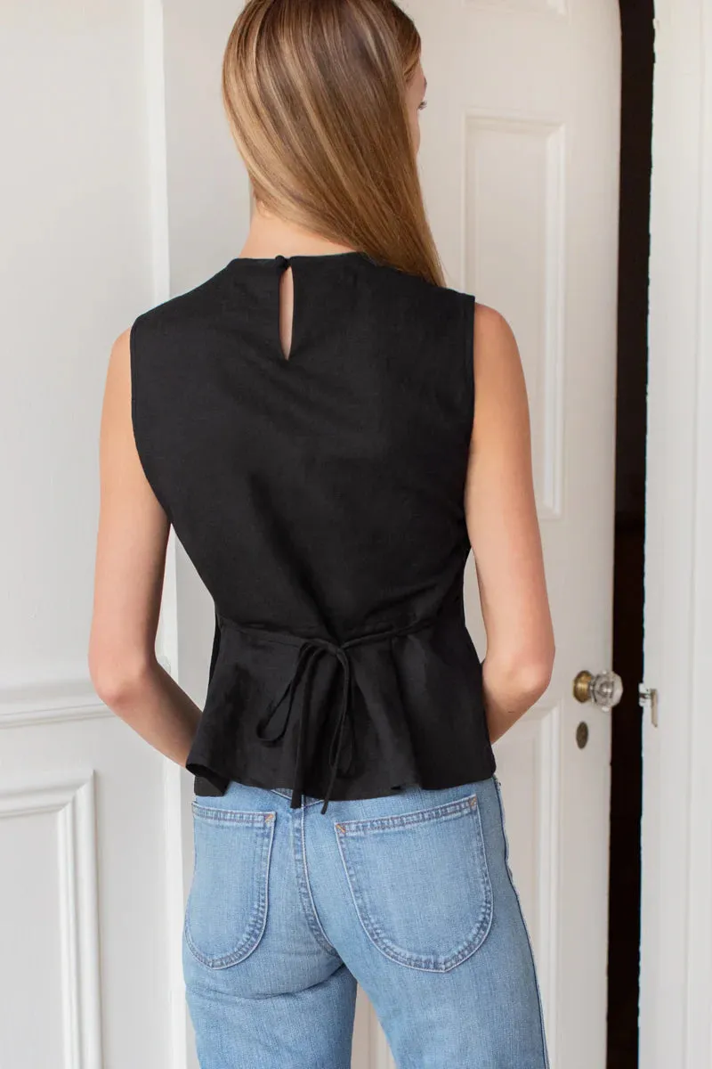 Emerson Fry Plait Long Top in Black