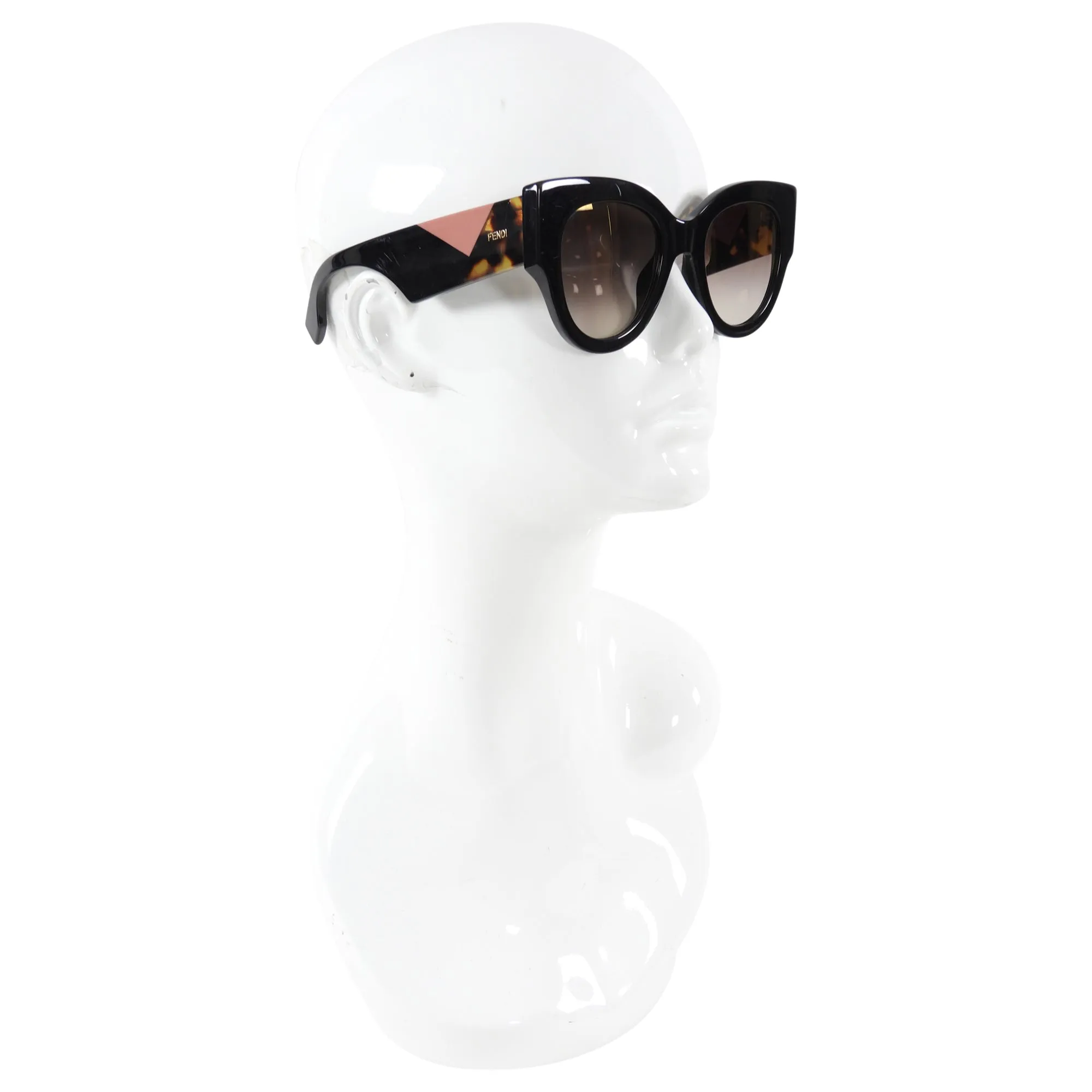 Fendi Black Sunglasses with Color Block Arms FF 0264