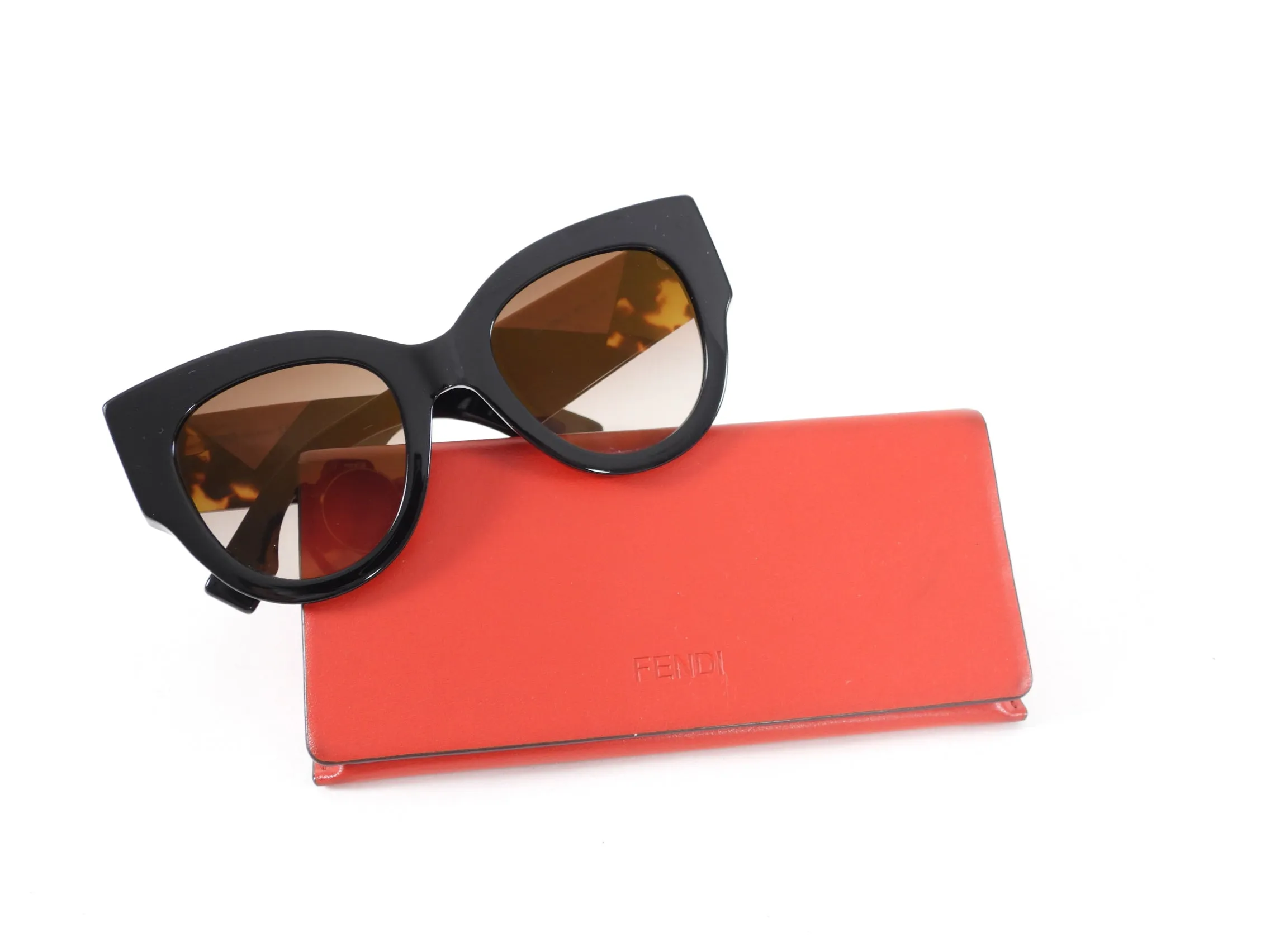 Fendi Black Sunglasses with Color Block Arms FF 0264