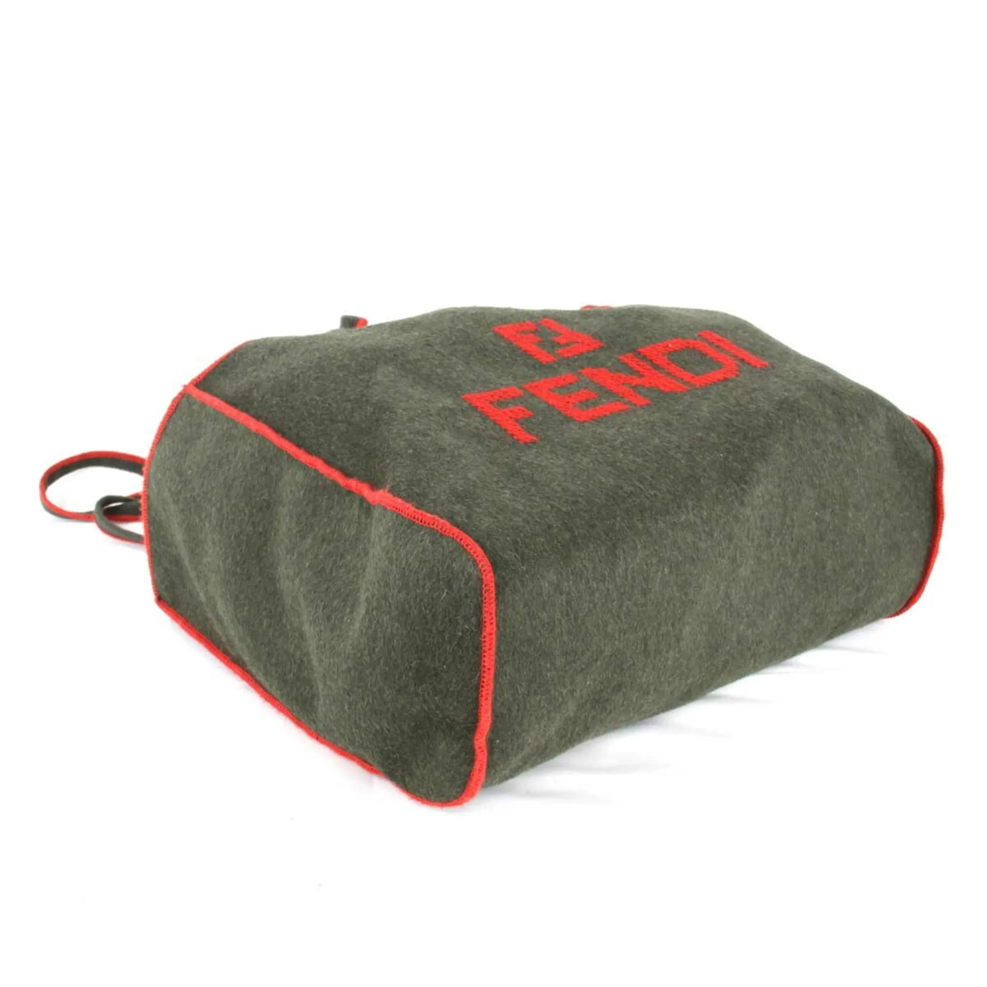 FENDI Tote Bag Felt Khaki Ladies