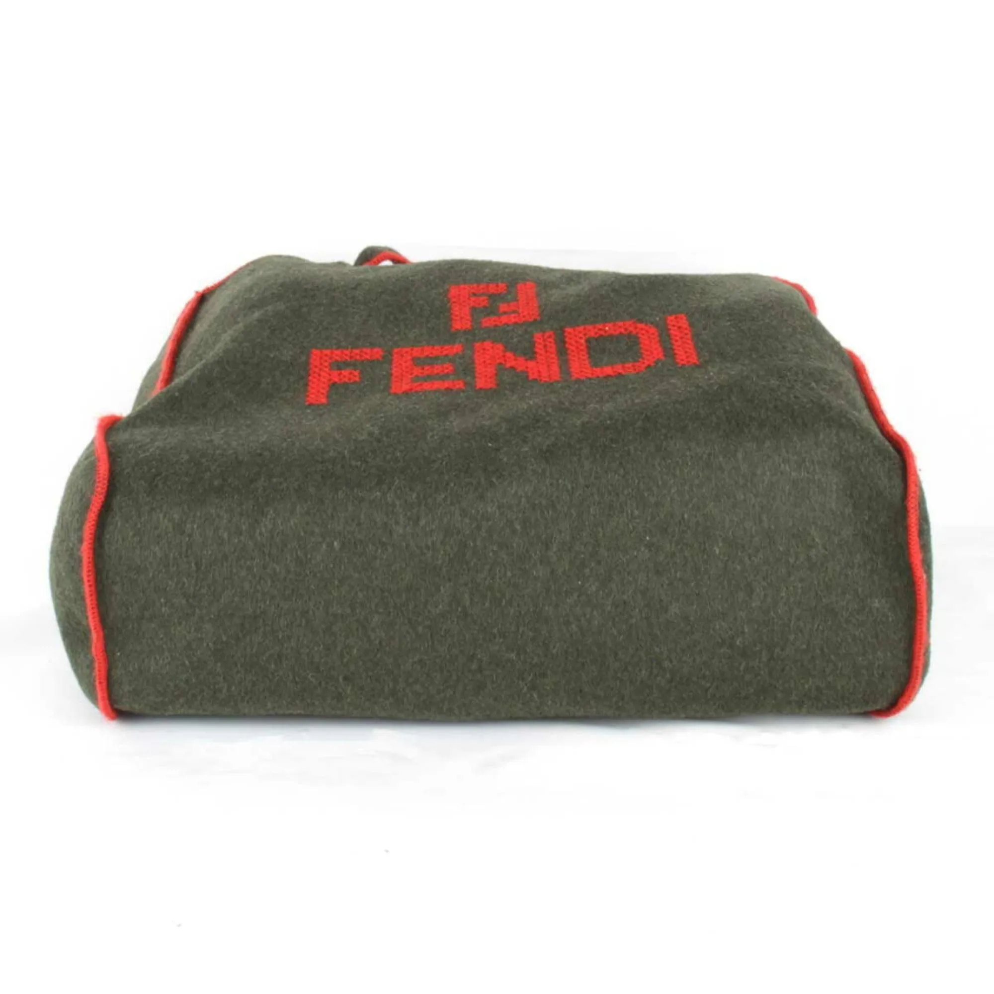 FENDI Tote Bag Felt Khaki Ladies