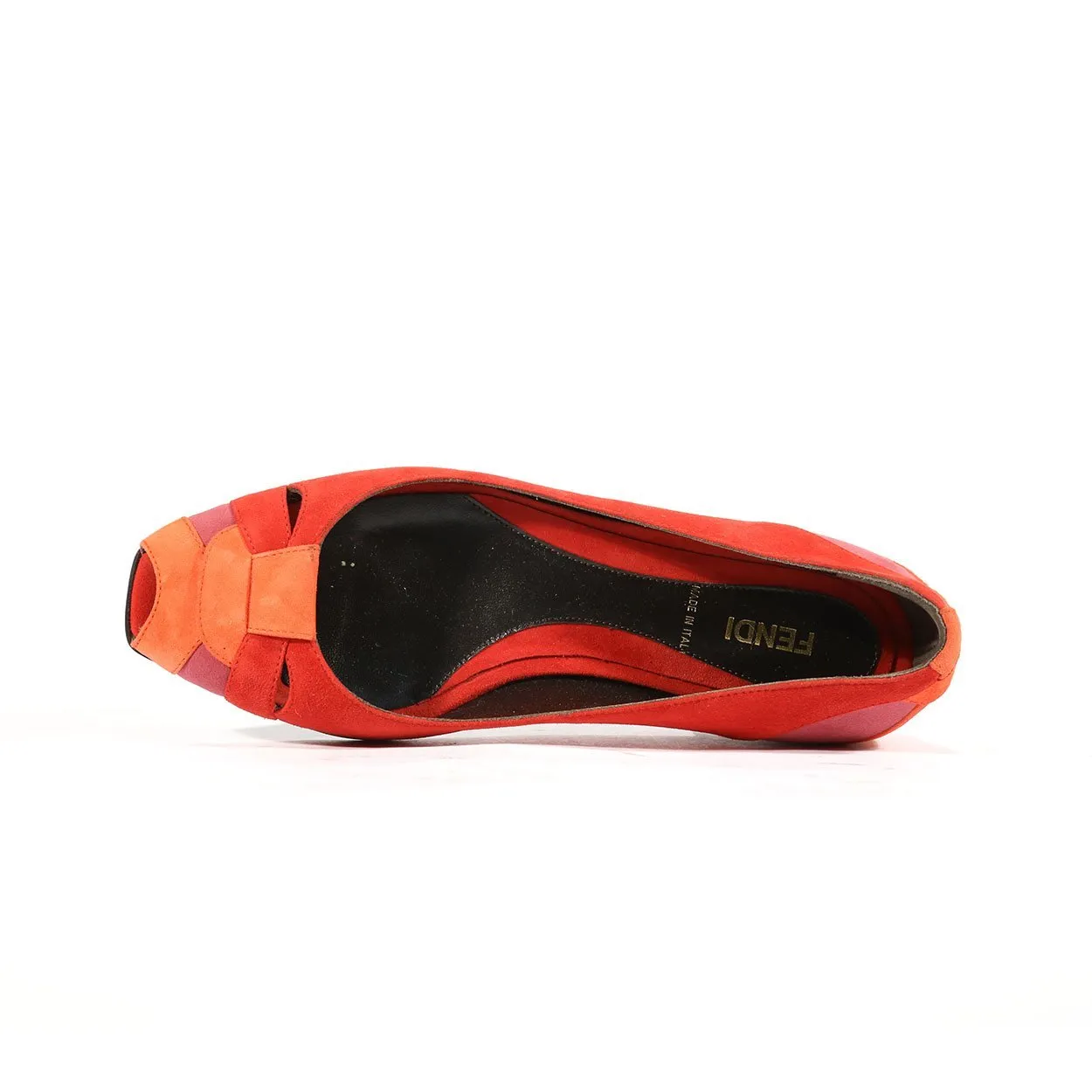 Fendi Women's Shoe - Flat Suade Strawberry Peep Toe 8F2665-RF3 (FFW09)