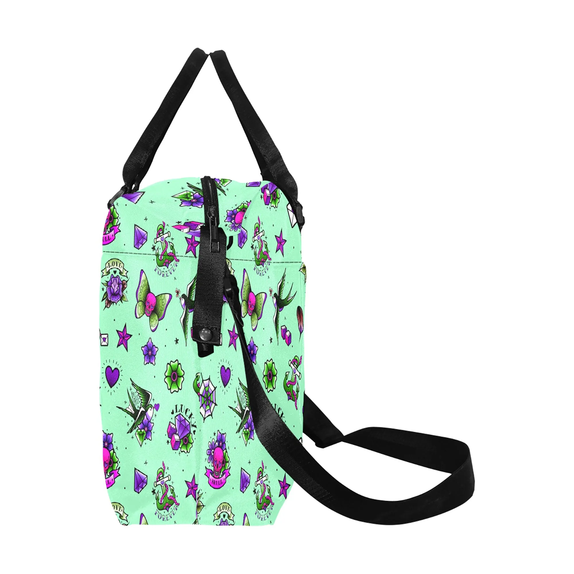 Green Tattoo Duffel Travel Bag