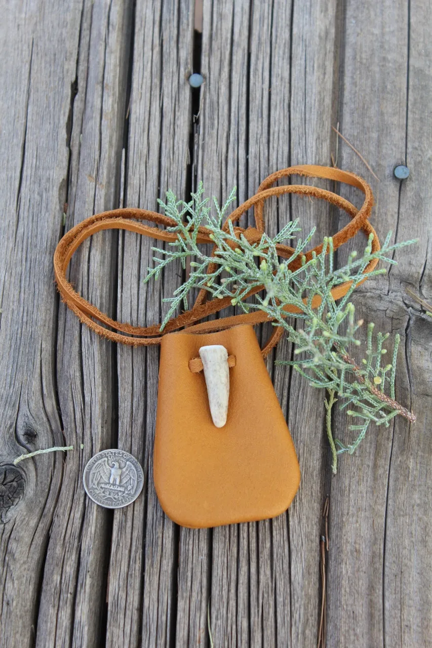 Leather medicine bag, small pouch