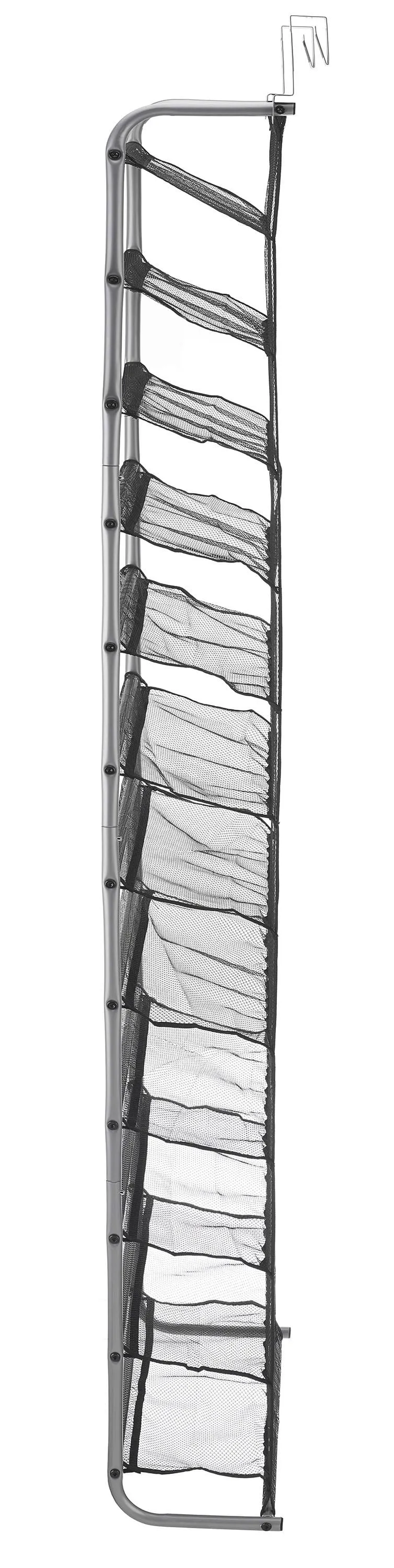 Mainstays 36 Pair Over-The-Door Shoe Closet Organizer Rack for 36 Pairs, 12 Tier, Metal, Gray