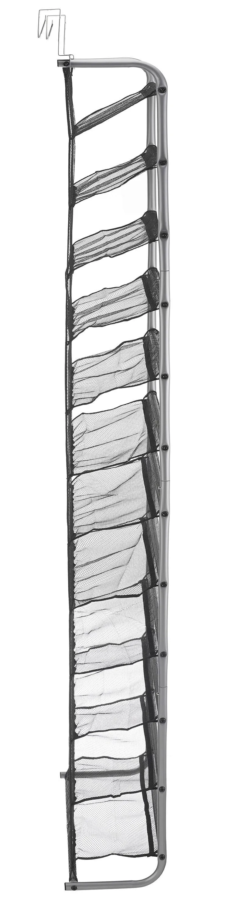 Mainstays 36 Pair Over-The-Door Shoe Closet Organizer Rack for 36 Pairs, 12 Tier, Metal, Gray