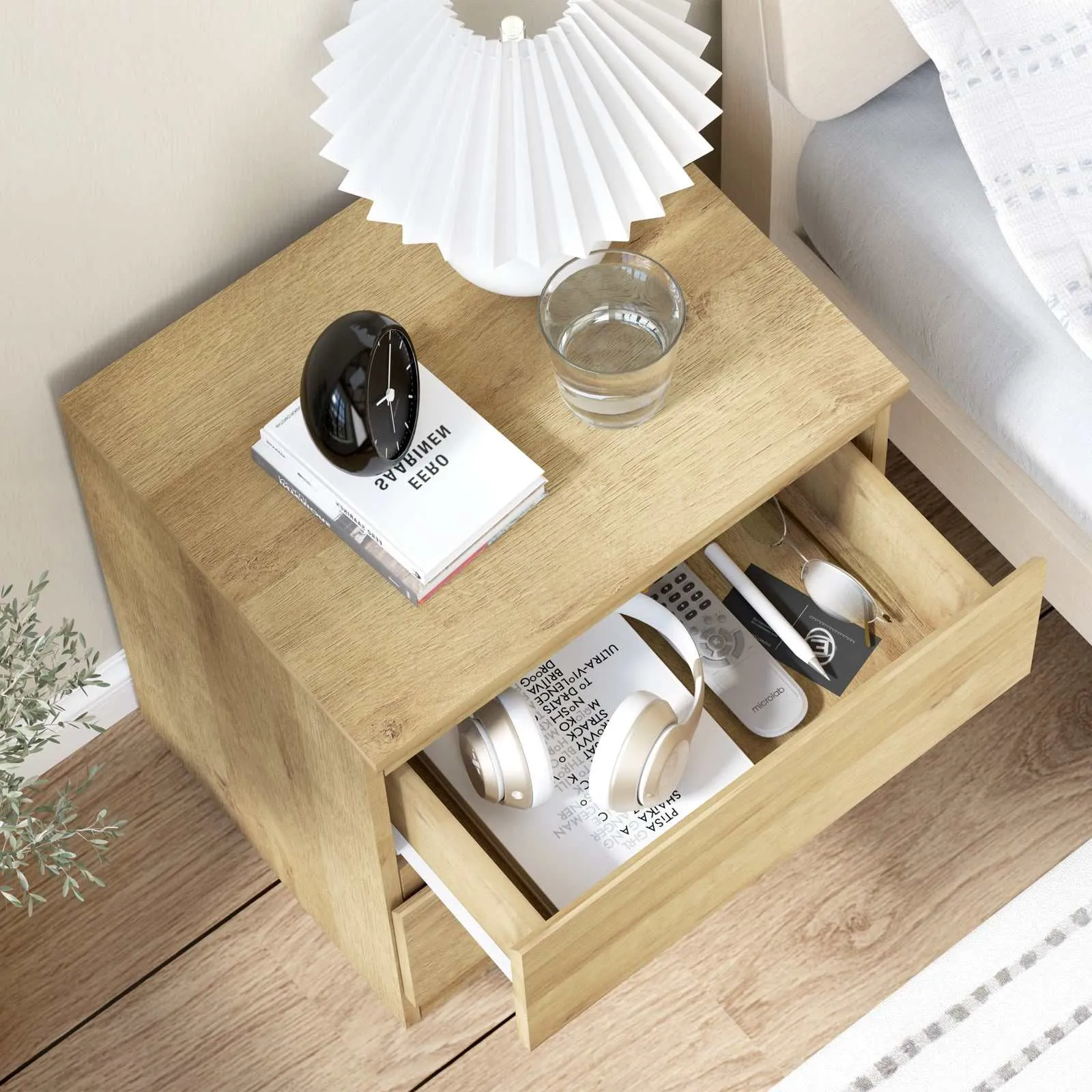 MerryLuk Bedside Table Side Table Bedroom Bundle