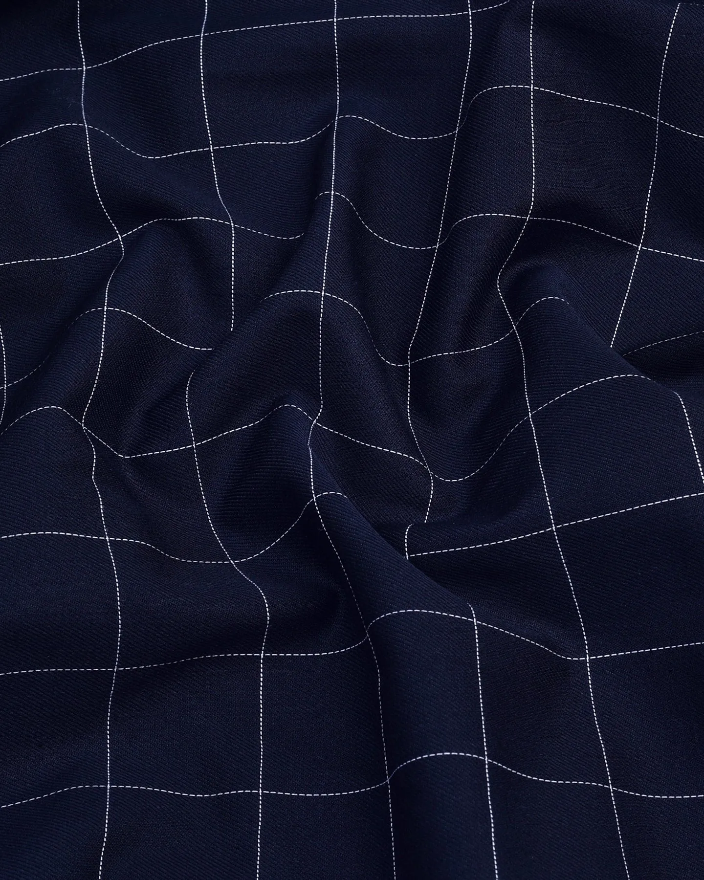 NavyBlue With White Thread Check Formal Cotton Shirt