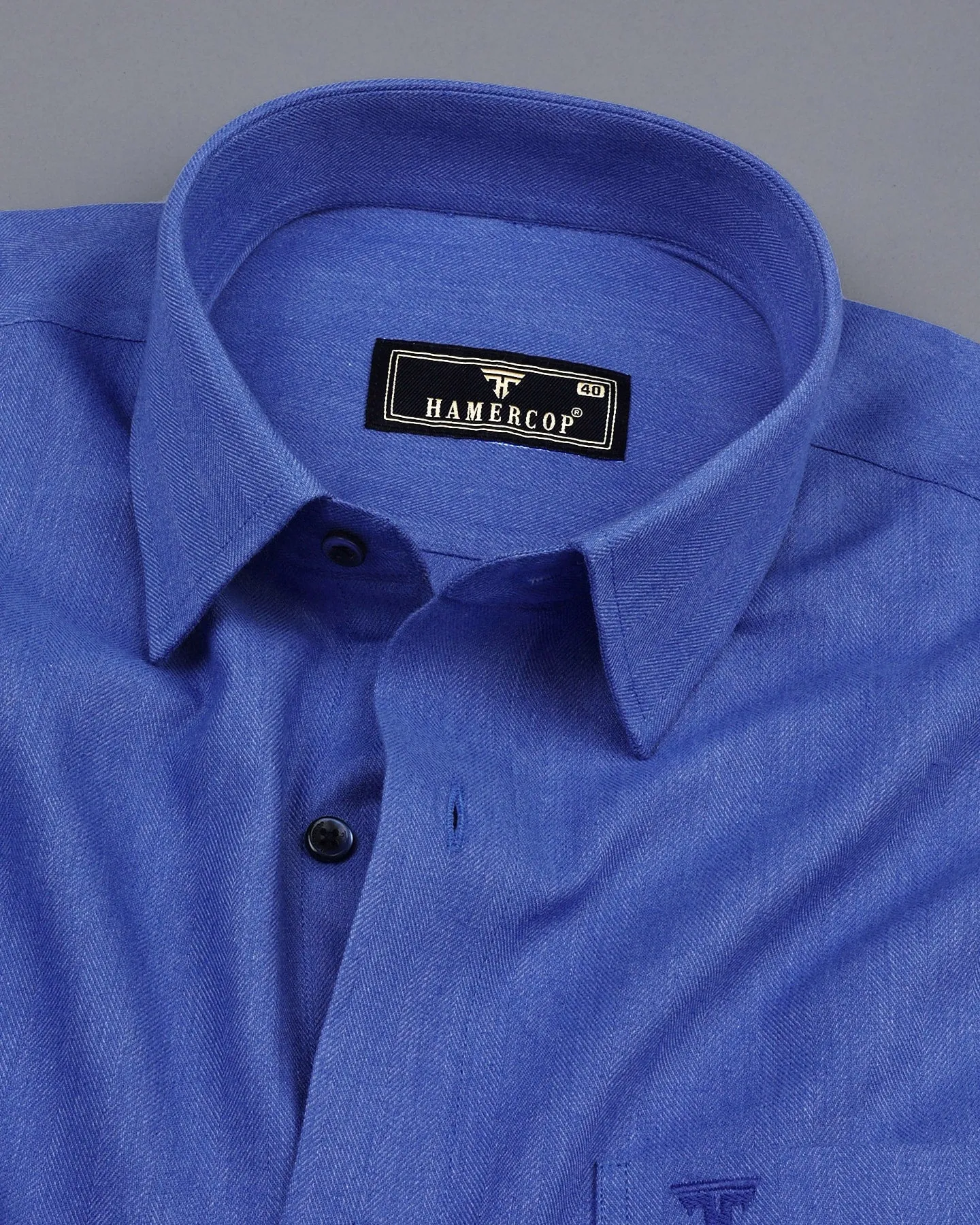 Neon Blue Plaid Flannel Solid Cotton Formal Shirt