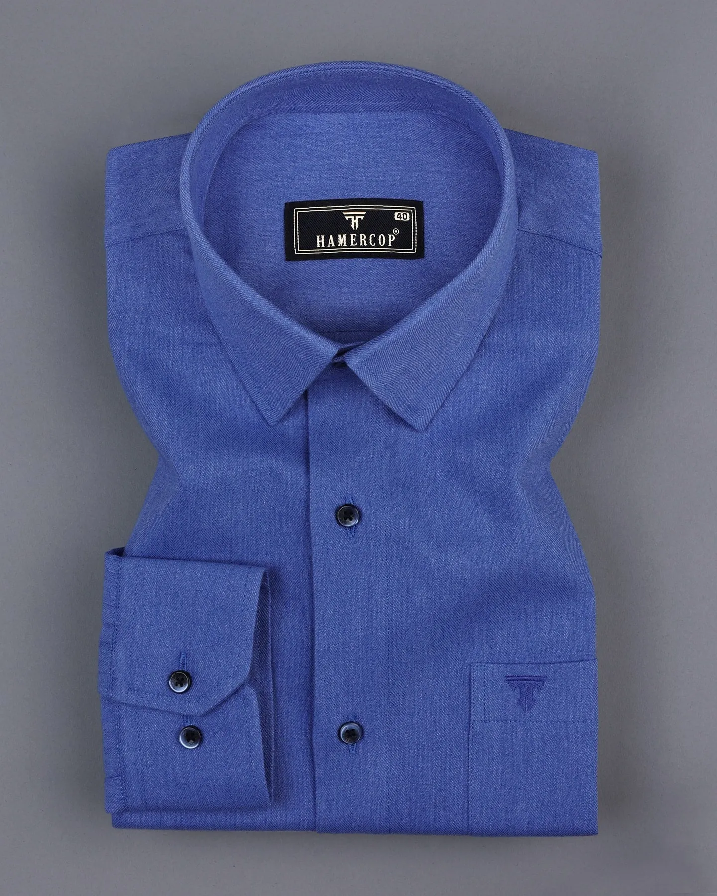 Neon Blue Plaid Flannel Solid Cotton Formal Shirt