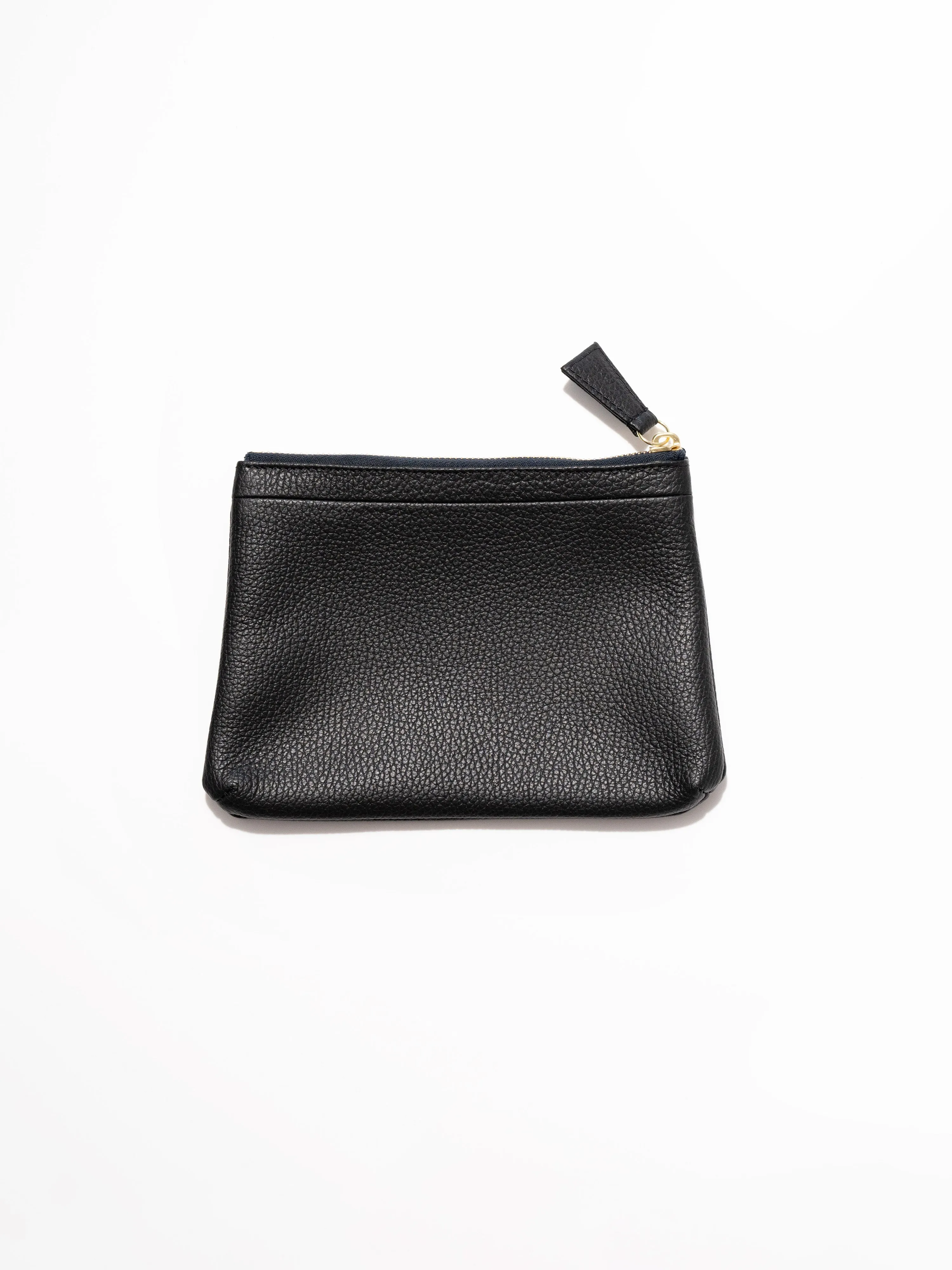Petite Pouch - Black Pebble Leather