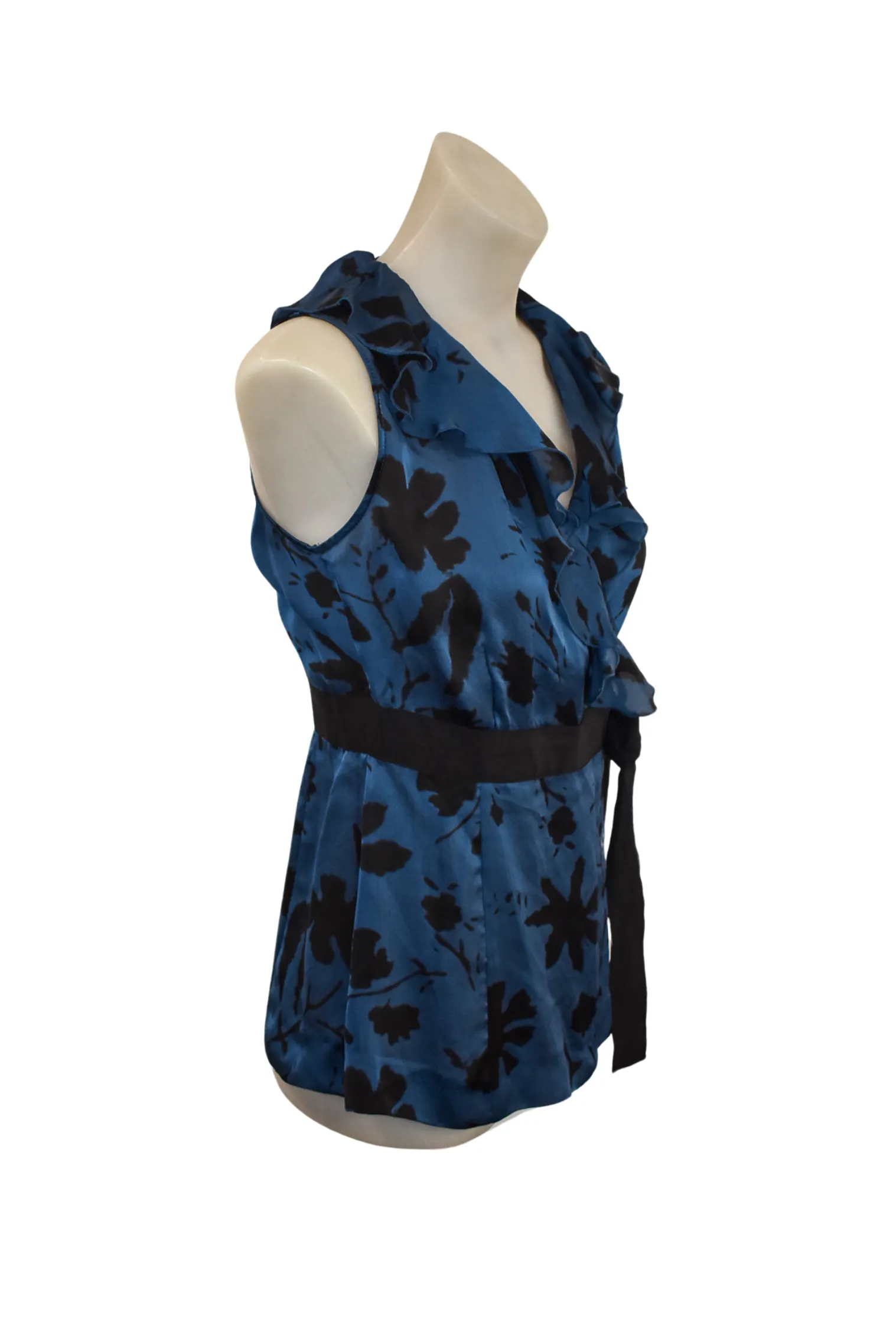 Sacoor Brothers 100% silk wrap top, S