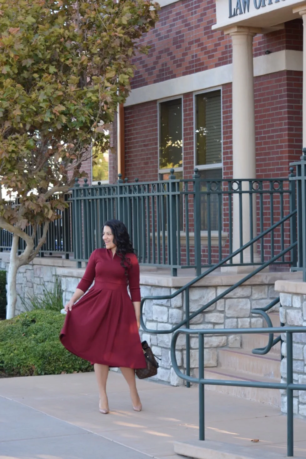 Santorini Burgundy Dress
