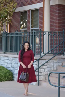 Santorini Burgundy Dress