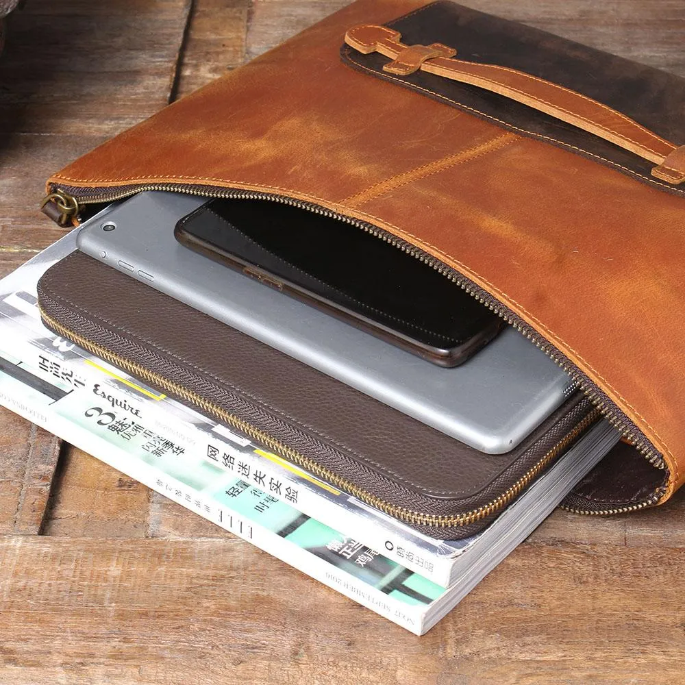 Simple Leather Laptop Handbag