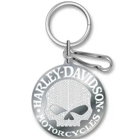 Studded Silver Harley Skull Key Chain PL4340