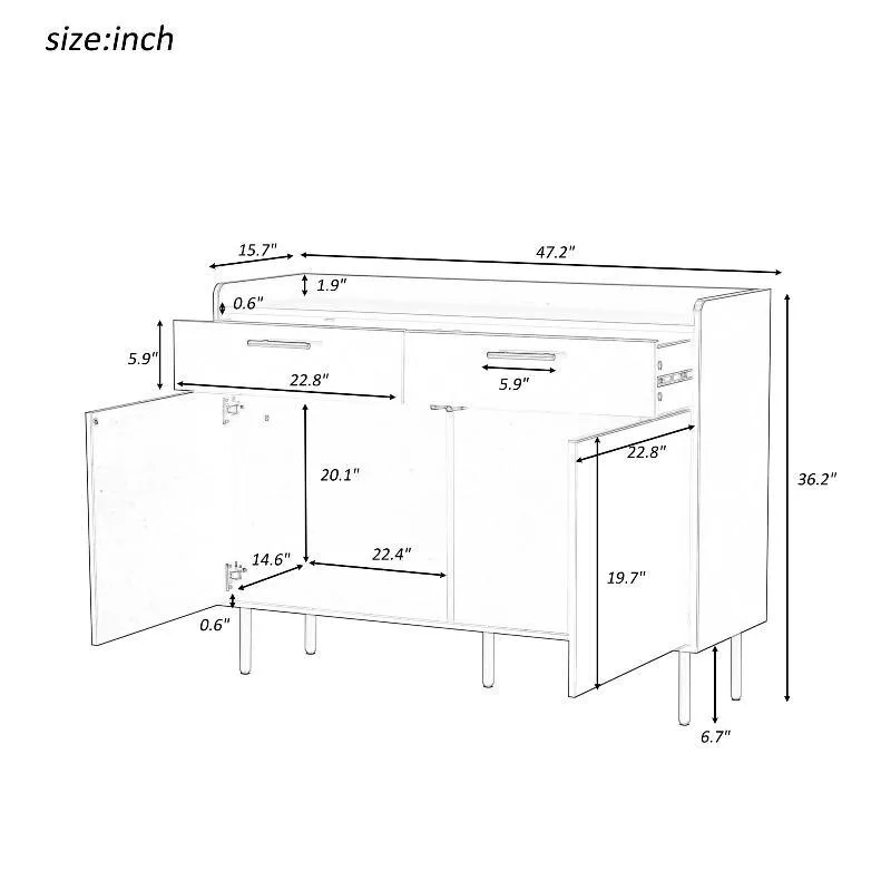Wooden Storage Cabinet with Drawers